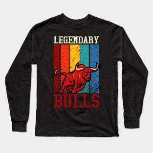 Vintage Legendary Bulls Aesthetic Long Sleeve T-Shirt